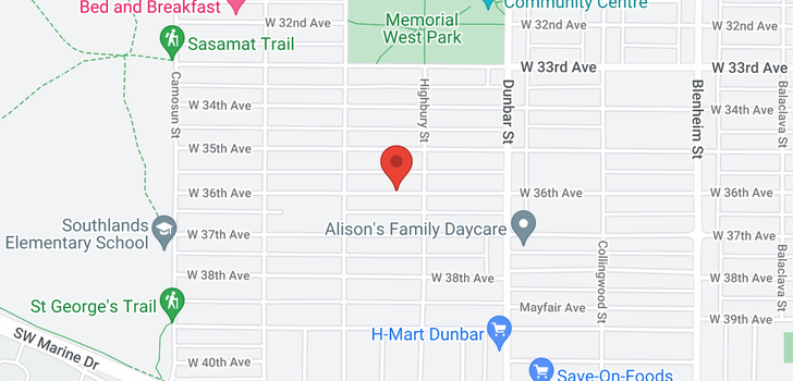 map of 3826 W 36TH AVENUE
